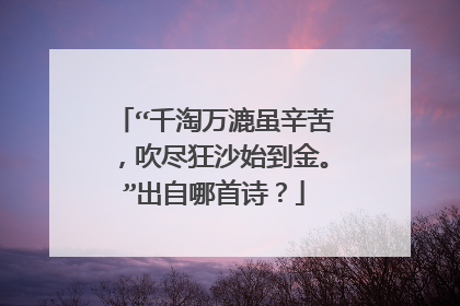 “千淘万漉虽辛苦,吹尽狂沙始到金。”出自哪首诗?