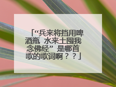 “兵来将挡用啤酒瓶 水来土囤我念佛经” 是哪首歌的歌词啊??