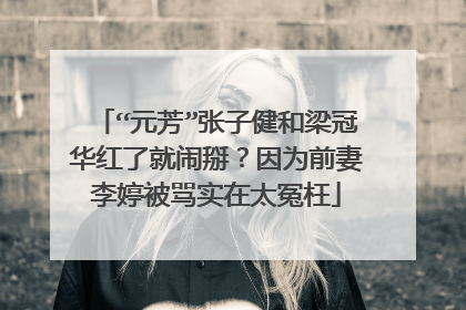 “元芳”张子健和梁冠华红了就闹掰?因为前妻李婷被骂实在太冤枉