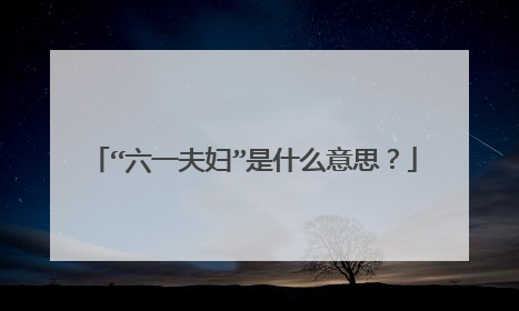 “六一夫妇”是什么意思?