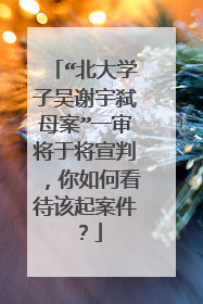 “北大学子吴谢宇弑母案”一审将于将宣判，你如何看待该起案件？