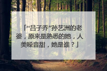 “吕子乔”孙艺洲的老婆,原来是熟悉的她,人美嗓音甜,她是谁?