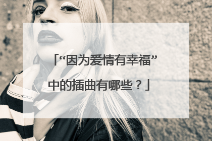“因为爱情有幸福”中的插曲有哪些？