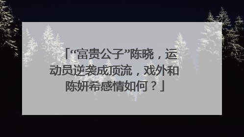“富贵公子”陈晓，运动员逆袭成顶流，戏外和陈妍希感情如何？