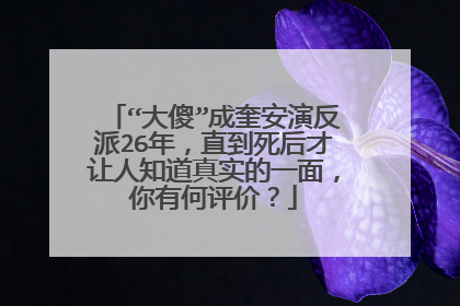 “大傻”成奎安演反派26年,直到死后才让人知道真实的一面,你有何评价?