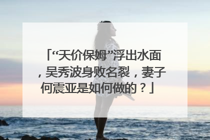 “天价保姆”浮出水面,吴秀波身败名裂,妻子何震亚是如何做的?