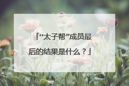 “太子帮”成员最后的结果是什么？