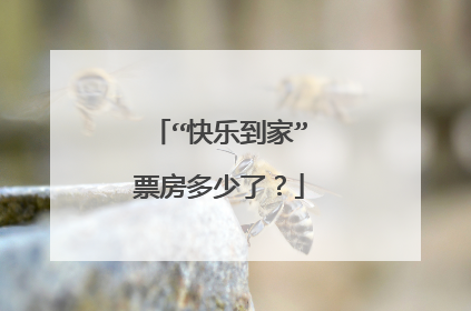 “快乐到家”票房多少了？