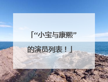 “小宝与康熙”的演员列表！