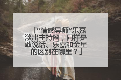 “情感导师”乐嘉淡出主持圈,同样是敢说话、乐嘉和金星的区别在哪里?