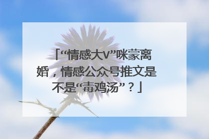 “情感大V”咪蒙离婚，情感公众号推文是不是“毒鸡汤”？