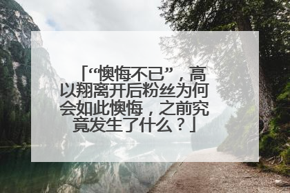 “懊悔不已”,高以翔离开后粉丝为何会如此懊悔,之前究竟发生了什么?