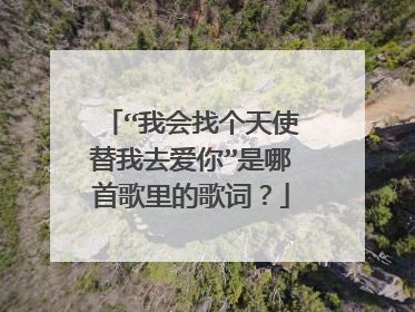 “我会找个天使替我去爱你”是哪首歌里的歌词?