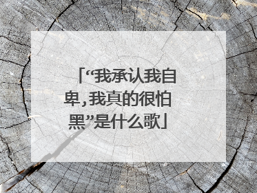“我承认我自卑,我真的很怕黑”是什么歌
