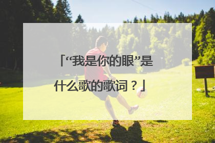 “我是你的眼”是什么歌的歌词？