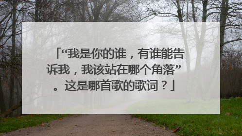“我是你的谁,有谁能告诉我,我该站在哪个角落”。这是哪首歌的歌词?