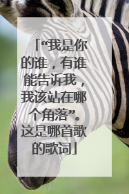 “我是你的谁，有谁能告诉我，我该站在哪个角落”。这是哪首歌的歌词