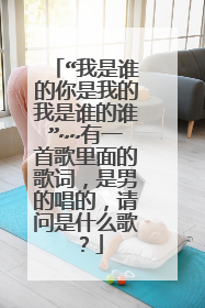 “我是谁的你是我的我是谁的谁”~~有一首歌里面的歌词，是男的唱的，请问是什么歌？