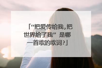 “把爱传给我,把世界给了我” 是哪一首歌的歌词?