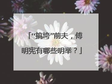 “搞垮”前夫，傅明宪有哪些明举？