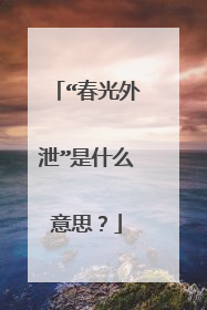 “春光外泄”是什么意思?