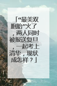 “最美双胞胎”火了，两人同时被报送复旦，一起考上清华，现状成怎样？