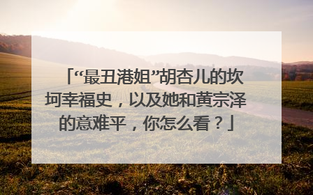 “最丑港姐”胡杏儿的坎坷幸福史,以及她和黄宗泽的意难平,你怎么看?