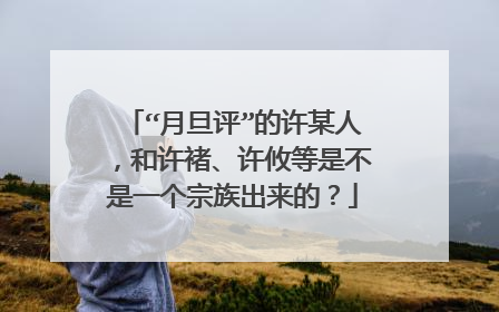 “月旦评”的许某人，和许褚、许攸等是不是一个宗族出来的？