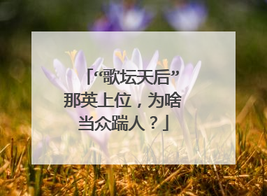 “歌坛天后”那英上位,为啥当众踹人?