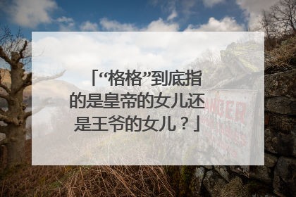 “格格”到底指的是皇帝的女儿还是王爷的女儿？
