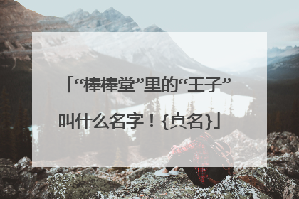 “棒棒堂”里的“王子”叫什么名字!{真名}