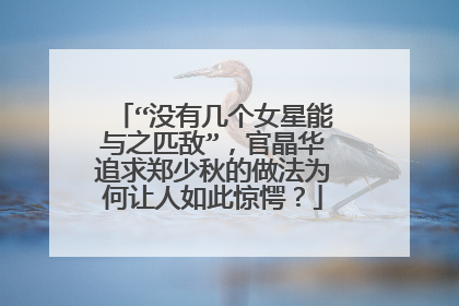 “没有几个女星能与之匹敌”,官晶华追求郑少秋的做法为何让人如此惊愕?
