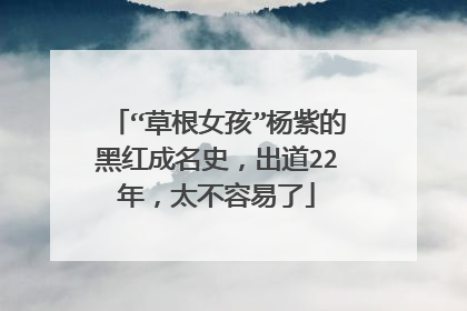 “草根女孩”杨紫的黑红成名史，出道22年，太不容易了