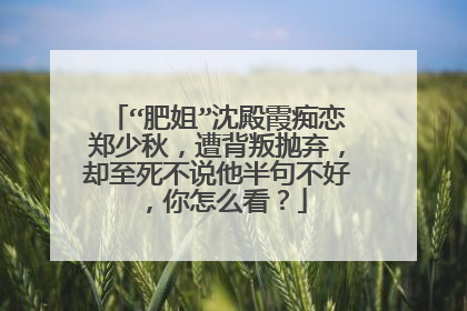 “肥姐”沈殿霞痴恋郑少秋，遭背叛抛弃，却至死不说他半句不好，你怎么看？