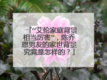 “艾伦家庭背景相当厉害”,陈乔恩男友的家世背景究竟是怎样的?