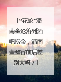 “花蛇”潘南奎沦落到酒吧捞金，潘南奎整容前后差别大吗？