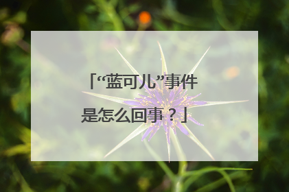 “蓝可儿”事件是怎么回事?