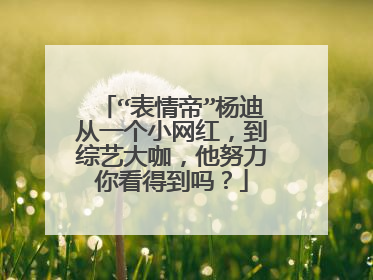 “表情帝”杨迪从一个小网红,到综艺大咖,他努力你看得到吗?