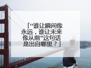 “谁让瞬间像永远，谁让未来像从前”这句话是出自哪里？