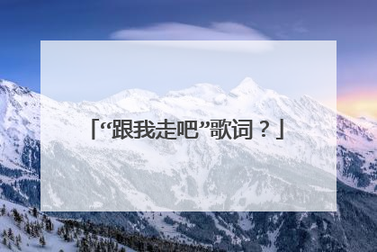 “跟我走吧”歌词？
