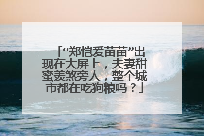 “郑恺爱苗苗”出现在大屏上，夫妻甜蜜羡煞旁人，整个城市都在吃狗粮吗？