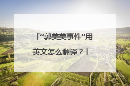 “郭美美事件”用英文怎么翻译?