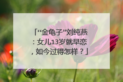 “金龟子”刘纯燕：女儿13岁就早恋，如今过得怎样？
