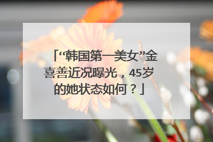 “韩国第一美女”金喜善近况曝光,45岁的她状态如何?