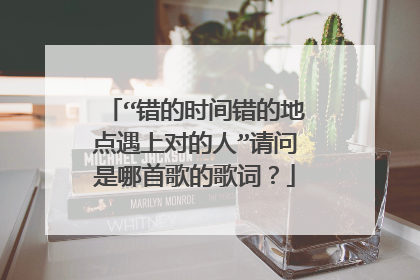 “错的时间错的地点遇上对的人”请问是哪首歌的歌词？