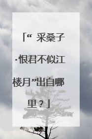 “ 采桑子·恨君不似江楼月”出自哪里？