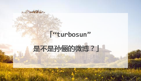 “turbosun”是不是孙俪的微博?