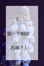 ⭕️⛰⛰猜一个明星名称?