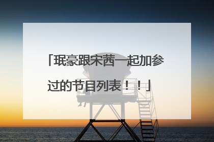 珉豪跟宋茜一起加参过的节目列表！！