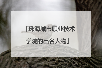 珠海城市职业技术学院的出名人物